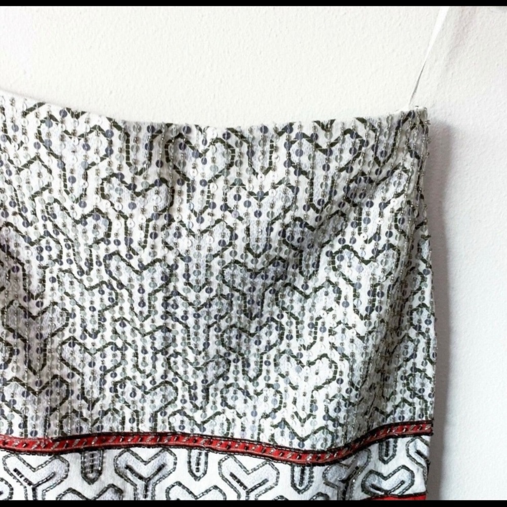 Zara Trafaluc sequin abstract boho mini skirt Size S